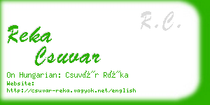 reka csuvar business card